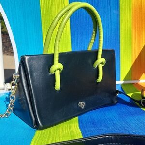 ✨️Black Crossbody Bag with Lime Green Handles